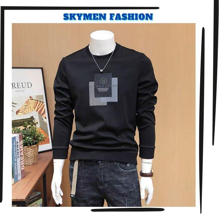 Áo thun nam tay dài hàn quốc vải thun da cá co giãn thoáng mát MKTTDR - skymen fashion