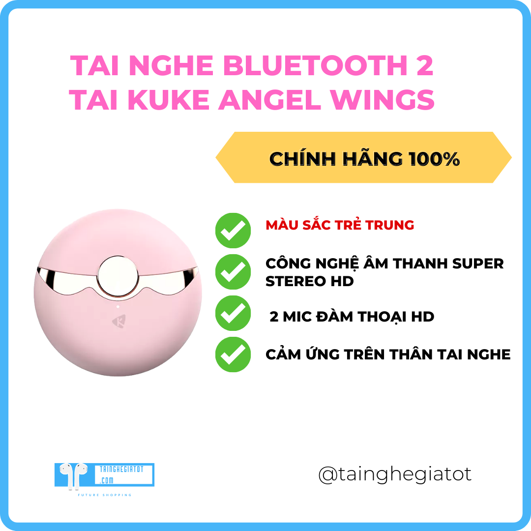 Tai Nghe Bluetooth 2 Tai Tai Nghe Nhét Tai Không Dây Nhỏ Gọn Thời Trang Dễ Dàng Sử Dụng Hàng Chính Hãng