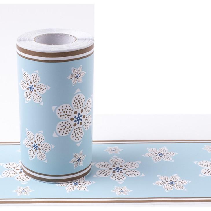 Len dán viền tường HOA SÁU CÁNH XANH cuộn dài 10m x cao 10cm