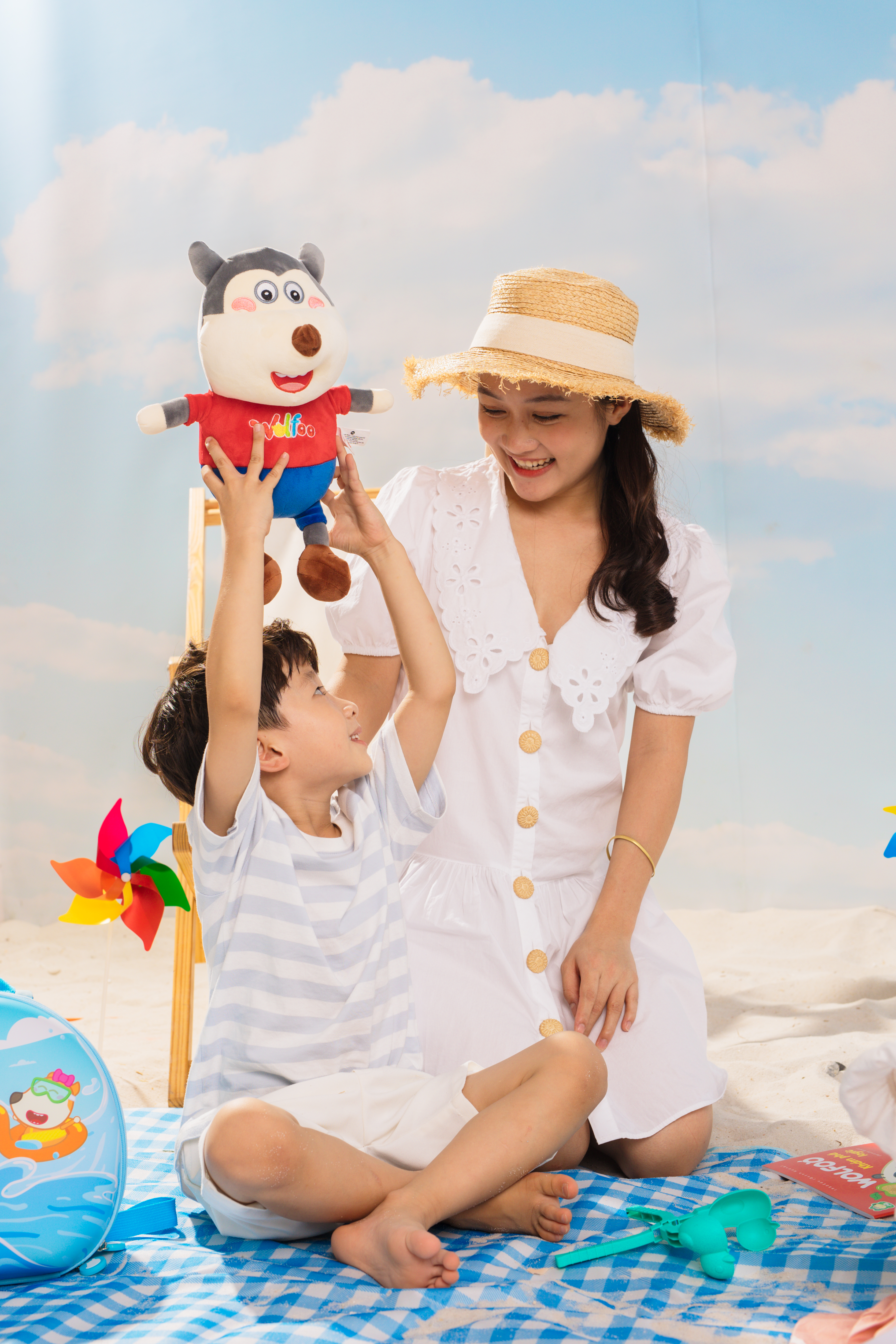 Gấu Bông Wolfoo Siêu Mềm Mịn An Toàn Cho Bé Mầm Non Chính Hãng