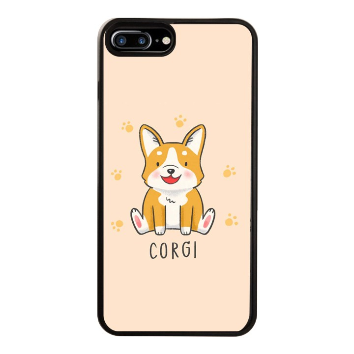 Ốp Lưng Kính Cường Lực Dành Cho Điện Thoại iPhone 7 Plus / 8 Plus Corgi