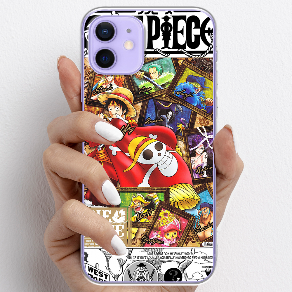 Ốp lưng cho iPhone 12, iPhone 12 Mini nhựa TPU mẫu One Piece cờ đỏ