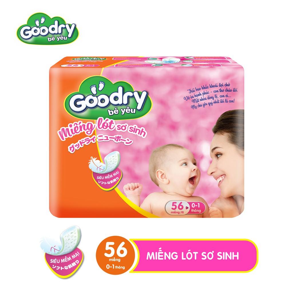 Miếng lót Goodry Sơ sinh 56 pcs công nghệ Nhật Bản mịn màng như nhung