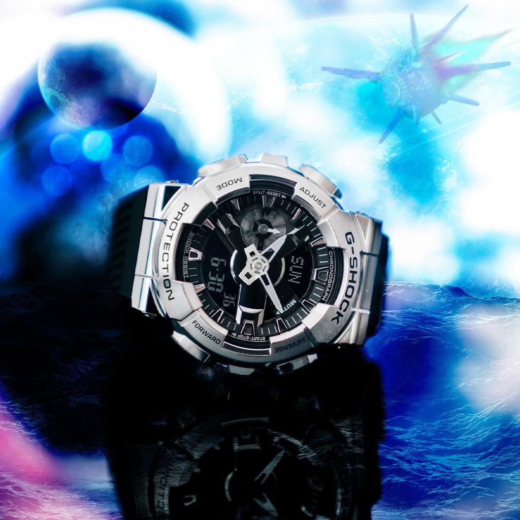 Đồng Hồ Nam Casio G-Shock GM-110-1ADR Chính Hãng | G-Shock GM-110-1ADR Silver Metal Dây Nhựa