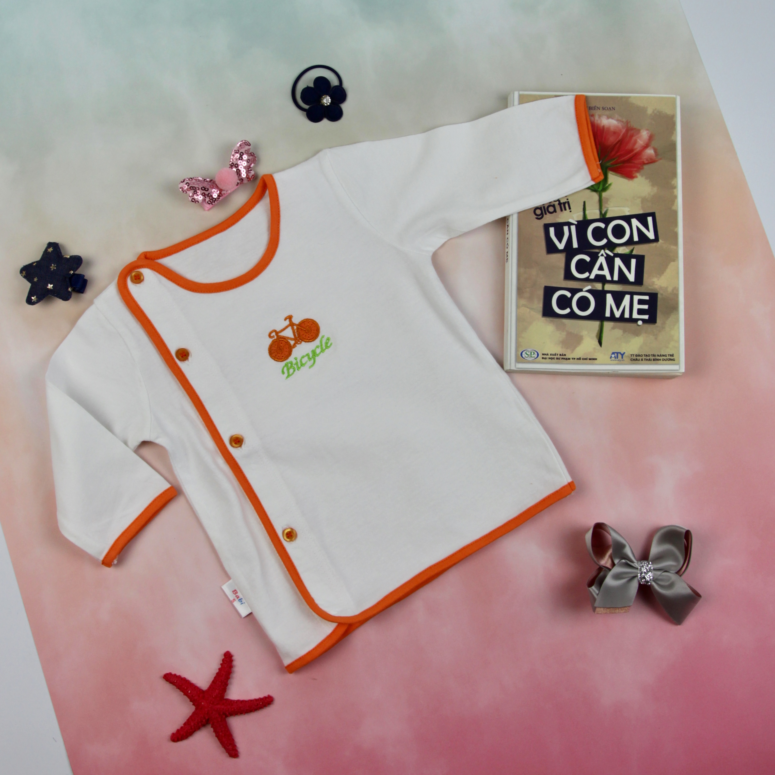 Combo 5 áo tay dài cài lệch sơ sinh