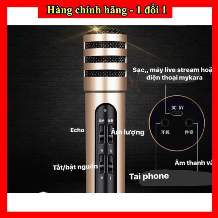 - Micro thu âm hát karaoke online Livestream míc C7 đầy đủ dây kết nối và màng lọc tặng kèm tai nghe nhỏ gọn