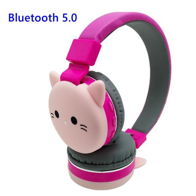 Tai Nghe Bluetooth Không Dây Hình Mèo Hồng Dễ Thương