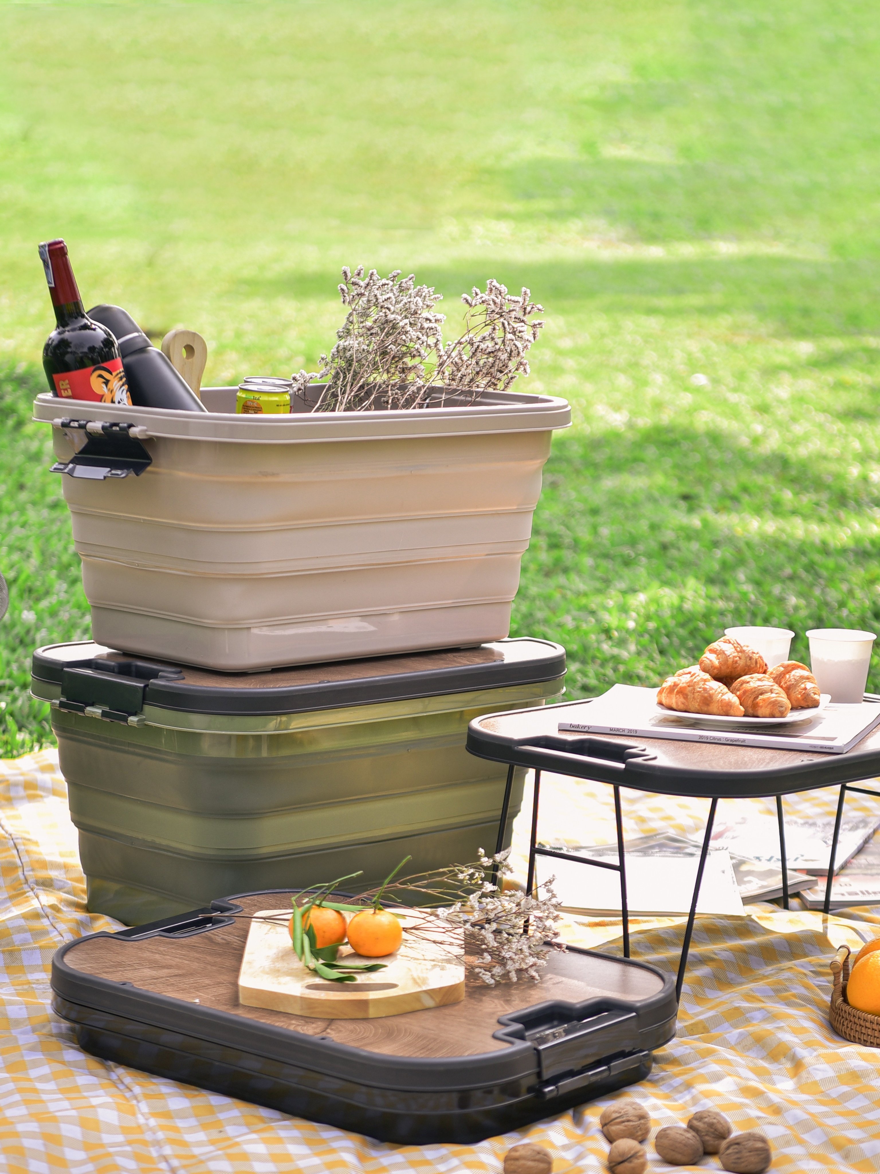 Thùng đựng đồ đa năng gấp gọn 3 trong 1 dung tích 30L - Tiện lợi cho du lịch, picnic, dễ xếp gọn khi không dùng - Hàng nhập khẩu chính hãng
