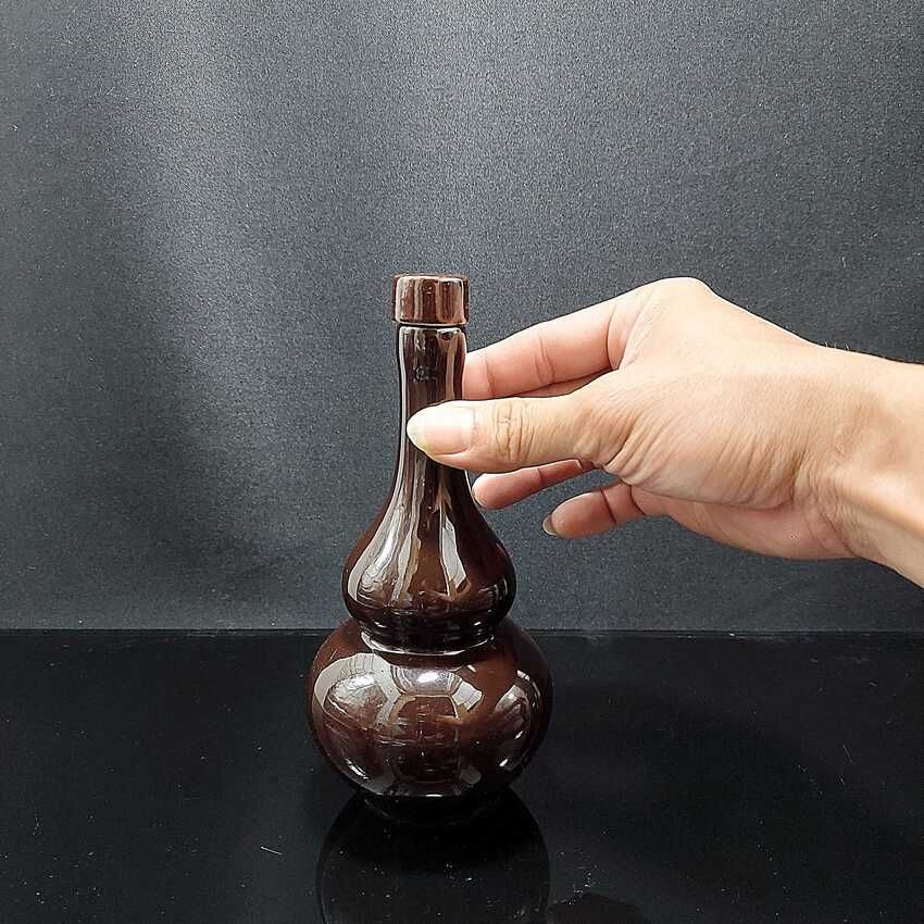 Nậm Rượu Hồ Lô gốm sứ 350ML cao cấp màu Nâu Đỏ - Nậm Rượu Đẹp cho giới sành tửu – Nậm Đựng Rượu Hồ Lô (L6)