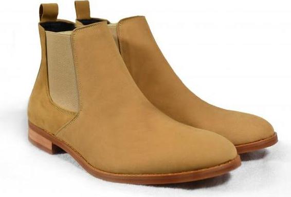 Giày Chelsea Boot Tathanium Nam Màu Vàng Nghệ Da Nubuck TFTNN8812