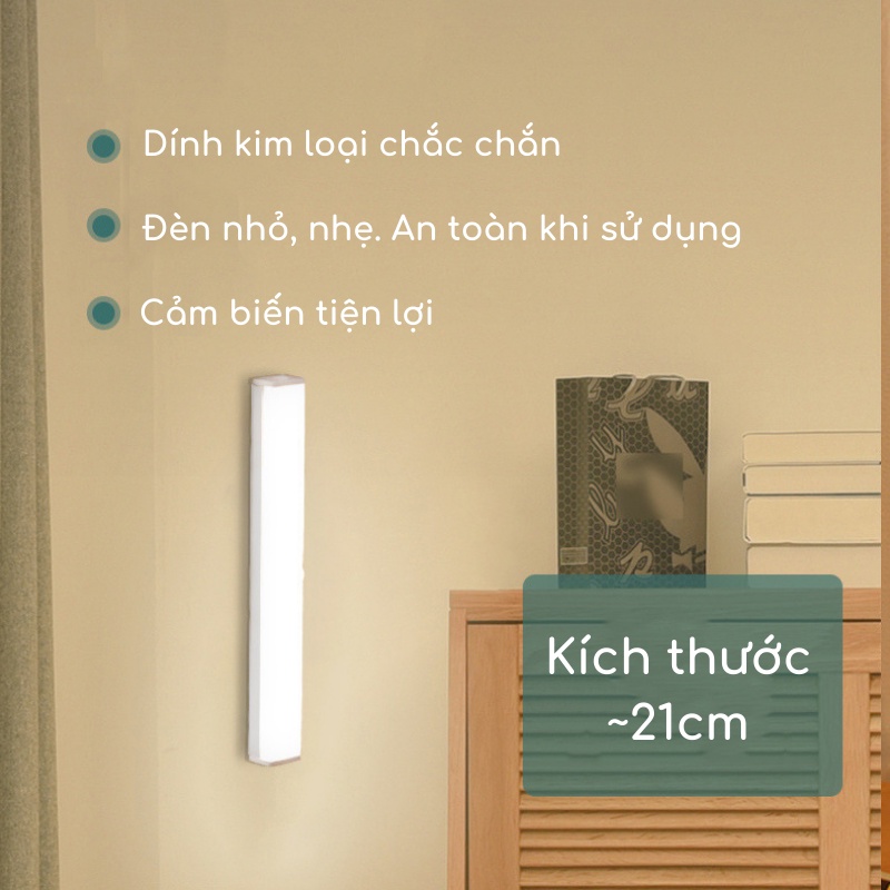 Đèn LED Cảm Biến Chuyển Động Nhiều Kích Cỡ Cảm Ứng Hồng Ngoại 3 Chế Độ Không Dây Điều Chỉnh Độ Sáng Qua 1 Lần Nhấn Ánh Sáng Bảo Vệ Mắt Tốt Tự Động Bật/Tắt Ban Đêm Đèn Học Làm Việc Đọc Sách Ngủ Cao Cấp Dễ Tháo Lắp Tiện Gắn Giường Cầu Thang Toilet Tủ USB