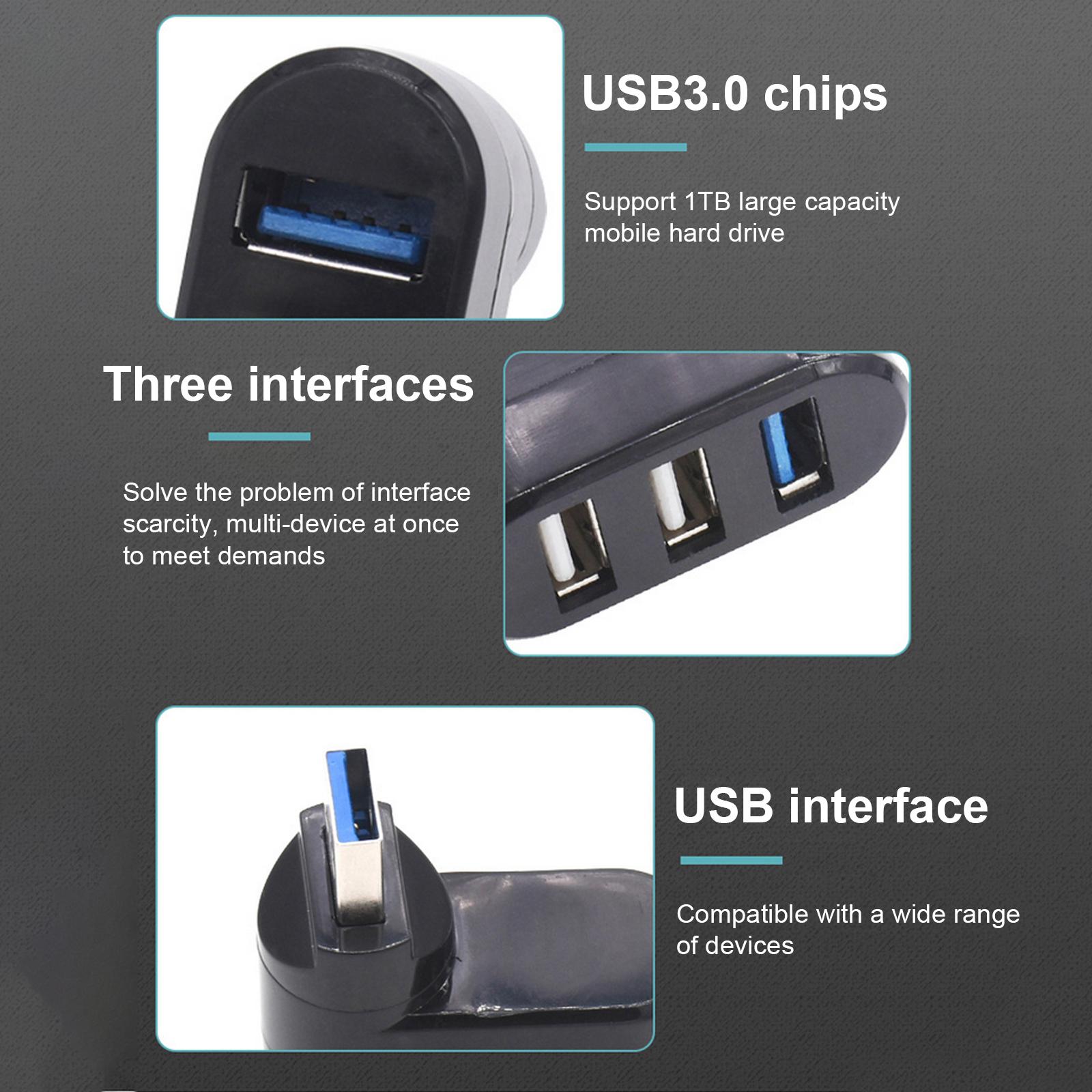 Bộ điều hợp Hub USB 3 trong 1 Cổng đầu ra TV USB 3.0 kép