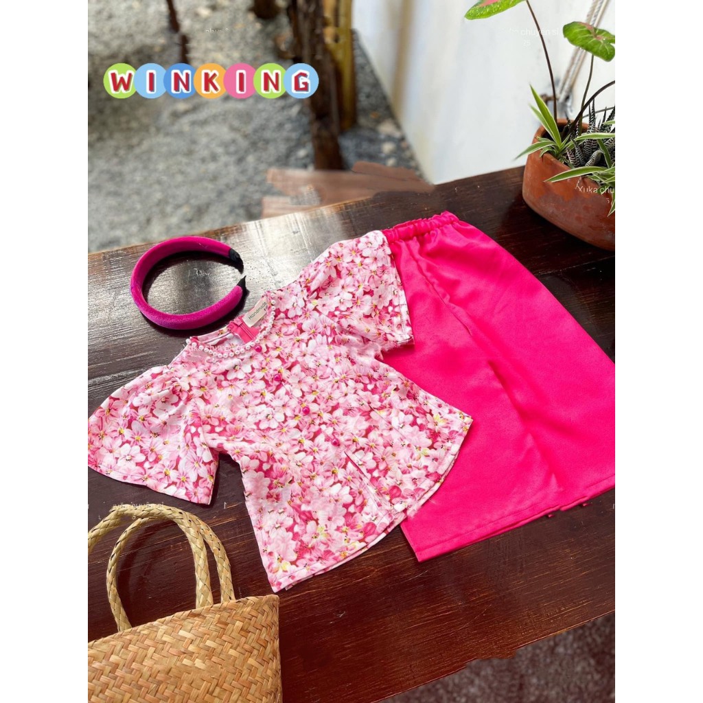Bộ bà ba cho bé gái hoa đi chơi biểu diễn đẹp từ 12-40kg chất lụa mềm mát (không kèm cài)
