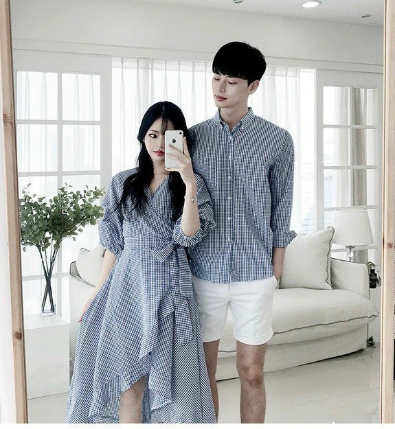 Set đồ đôi somi áo váy cặp CoupleTina cao cấp - Đầm thiết kế-Phù hợp đi tiệc dạo phố