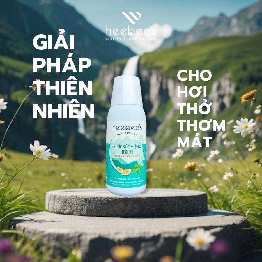 Nước Súc Miệng Trầu Cau Heebee's 150ml - Làm Sạch Khoang Miệng, Giảm Hôi Miệng, Ngừa Vi Khuẩn
