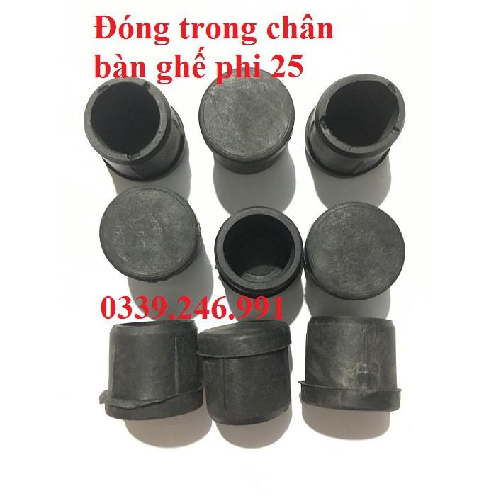 5 chiếc  phi 25_bịt trong núm, chân đế, chụp cao su bọc chân bàn ghế, ống  hộp