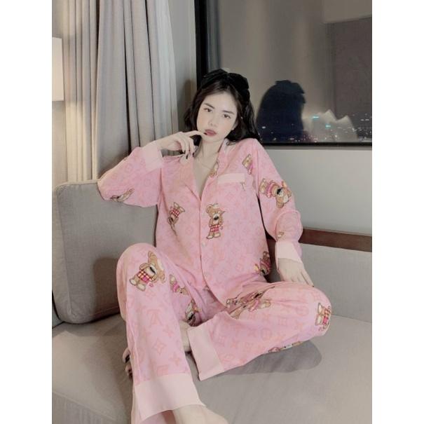 Bộ đồ pijama dài tay lụa mango cao cấp