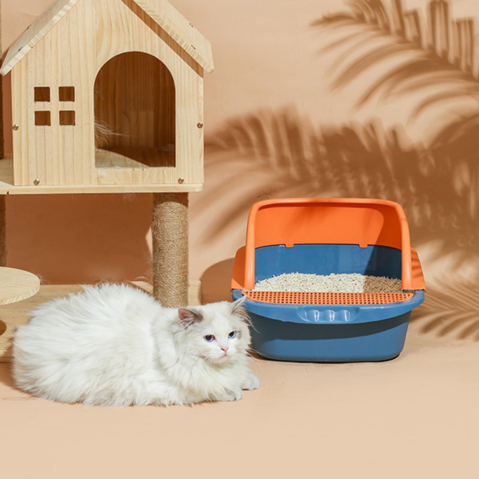 Pet Litter Tray Sand Box Container Open Top Bedpan Cat Litter Box with