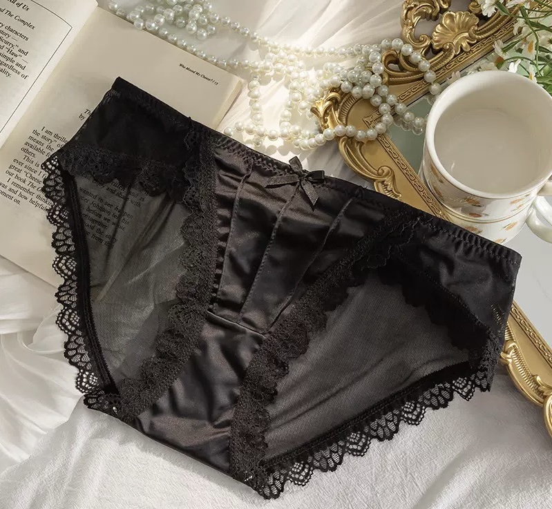 QUẦN LÓT LỤA SATIN CỔ ĐIỂN KIỂU PHÁP VẢI LƯỚI GỢI CẢM REN THUẦN KHIẾT TỪ 40-65KG DÀNH CHO NỮ