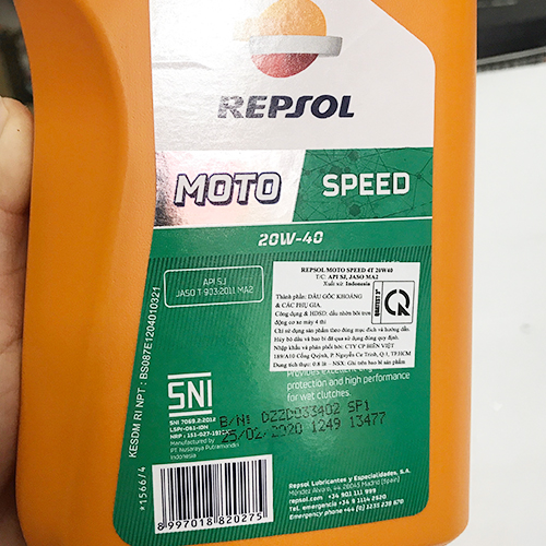 Nhớt Xe Số Cao Cấp Repsol Moto Speed 4T 20W40 0.8L