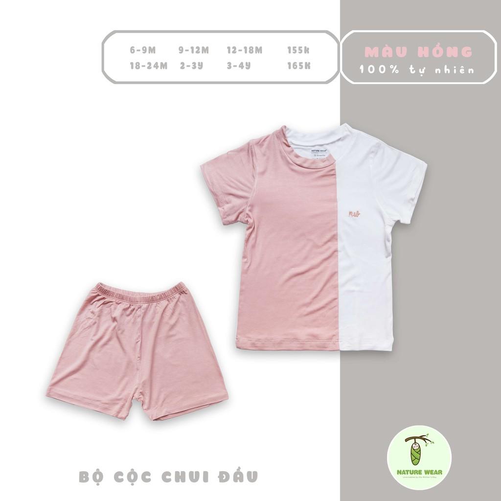 Bộ cộc tay chui đầu cao cấp Nature Wear cho bé trai bé gái