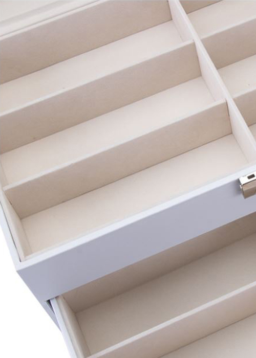 Hộp Đựng Kính Mát 12 Ngăn Vỏ Da Trắng 2 Tầng - Mã 925W