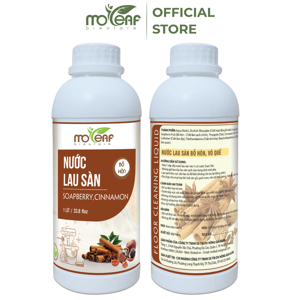 [COMBO NHÀ XINH] 5 CHAI Nước RỬA CHÉN BỒ HÒN Hữu Cơ Nha Đam Moleaf 1L, Xịt Phòng Đuổi Muỗi 250ml, Tẩy Bồn Cầu 500ml, Nước Lau Sàn Quế 1L, Nước Giặt Xả Hữu Cơ 1L - Lên Men Tự Nhiên Từ Bồ Hòn và Dứa, An Toàn Cho Da Tay, Diệt Khuẩn