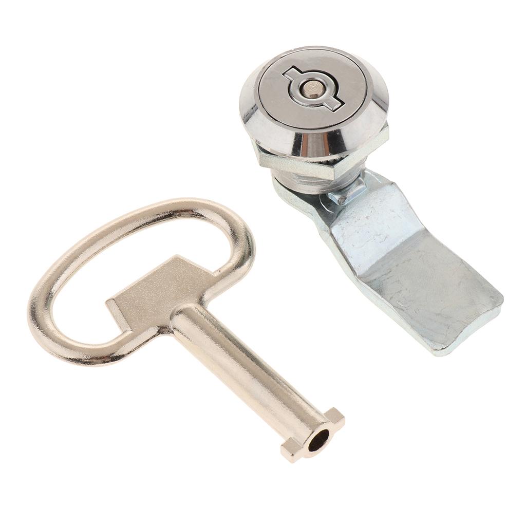 2 Electric Door Cabinet Cam Cylinder Flat Lock Shockproof Security Latch Key