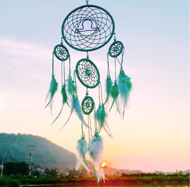 Dreamcatcher Xanh Trắng ( Gắn cung hoàng đạo )