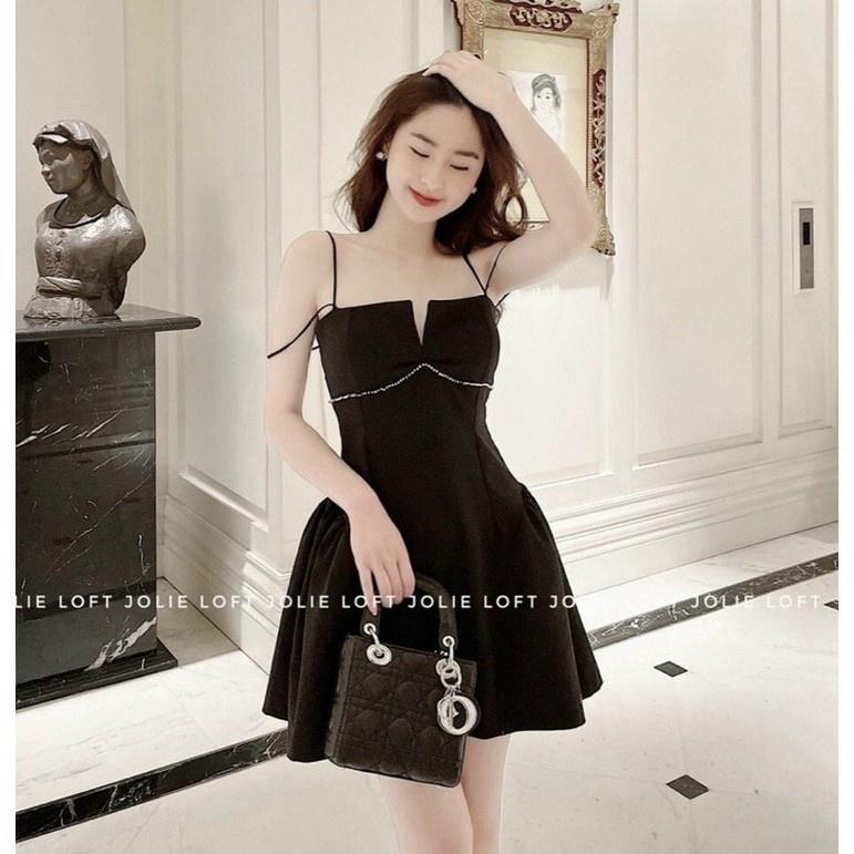 Đầm xoè cúp ngực 2s đính dây đá