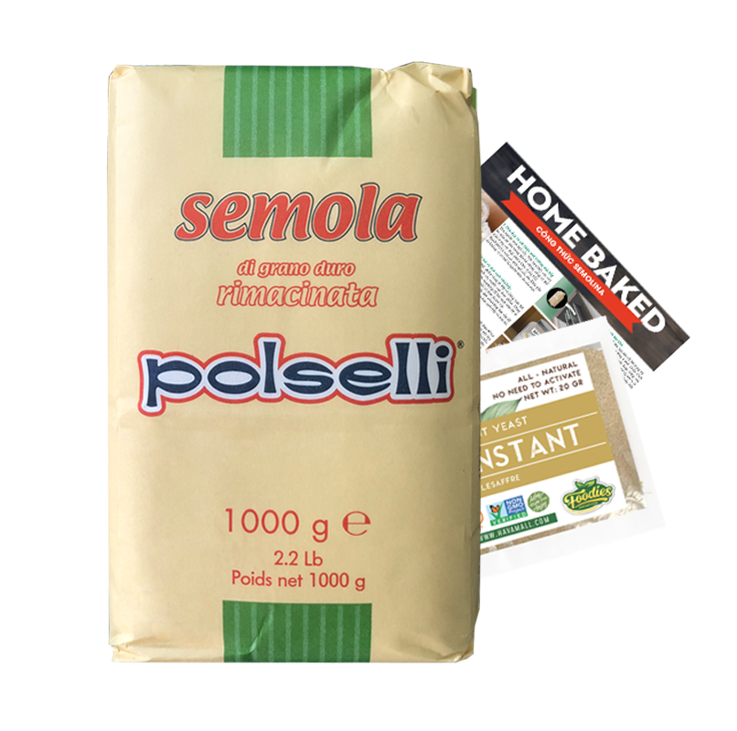 Tặng Men - Bột Mì Semola Chuyên Làm Pasta Polselli 1kg