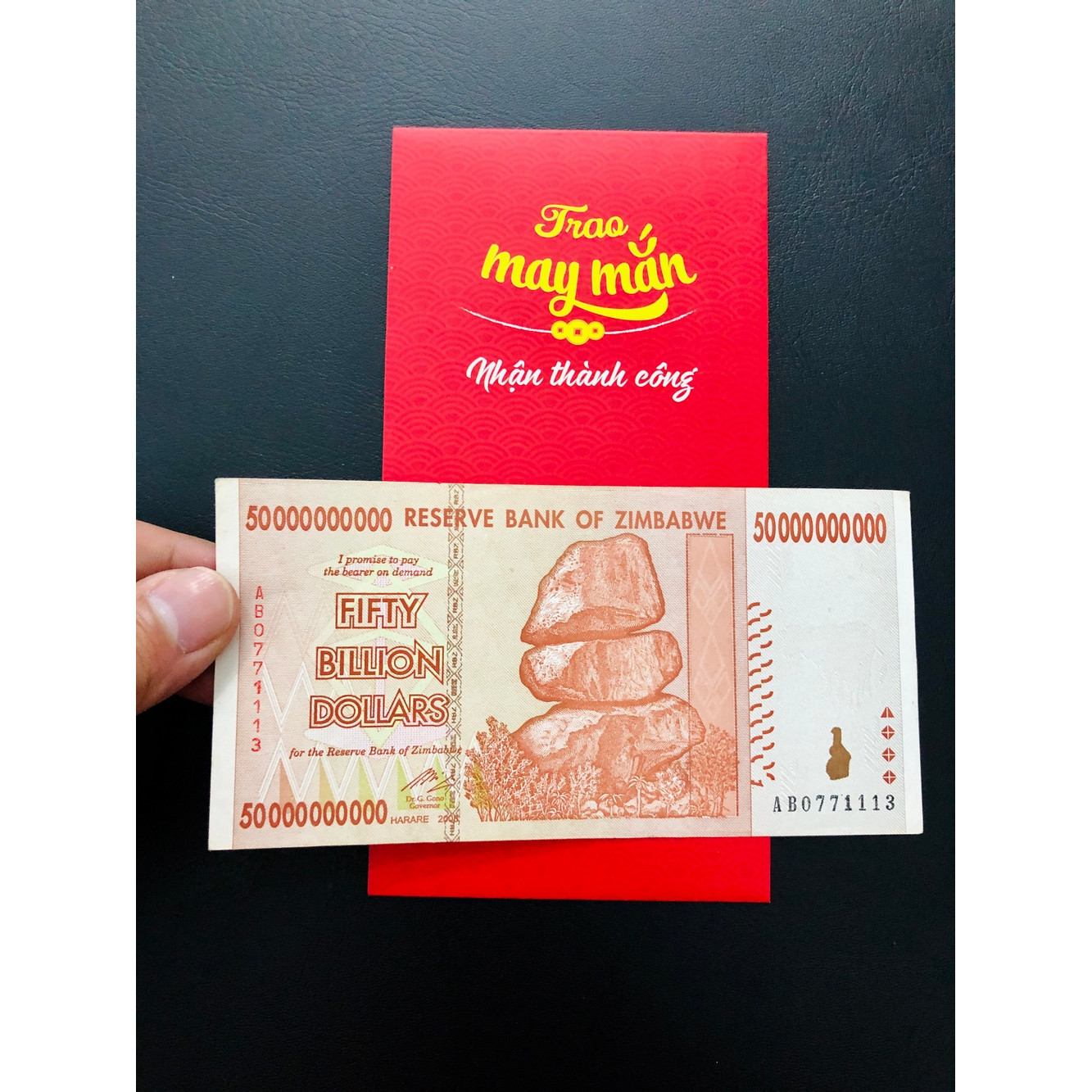 Tờ tiền Zimbabwe 50 Tỷ Dollar siêu lạm phát, tiền xưa sưu tầm - The Merrick Mint