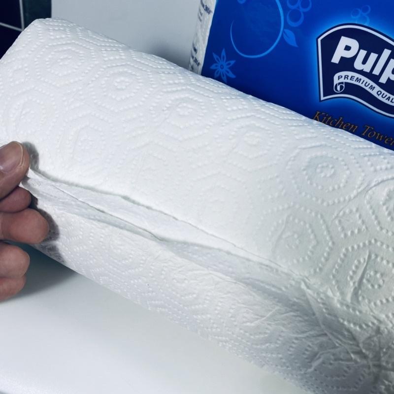 Khăn Giấy Đa Năng Pulppy 2 Lớp 205 Tờ (x2 Cuộn) Kitchen Towel Lau Bếp Thấm Dầu Hiệu Quả