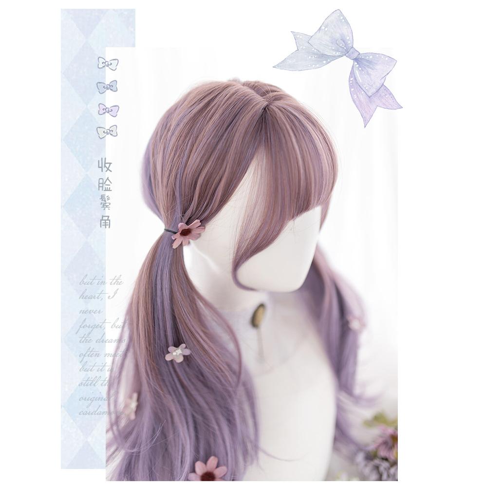 Wig/Tóc giả Ombre mix màu nâu tím cô thỏ dễ thương - A83 Nguyên đầu teen/lolita