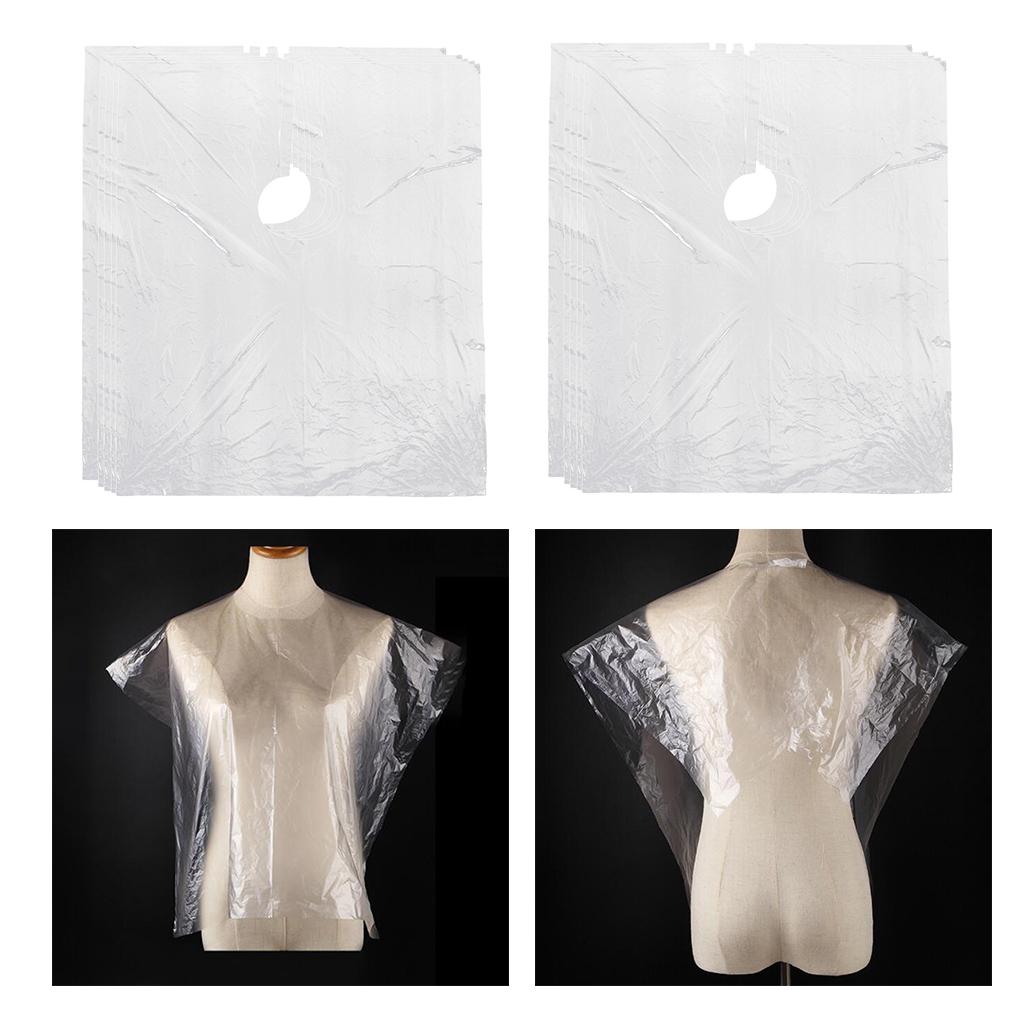 50Pcs Disposable Hair Cutting Cape Hair Salon Gown Capes Apron W/ Comb