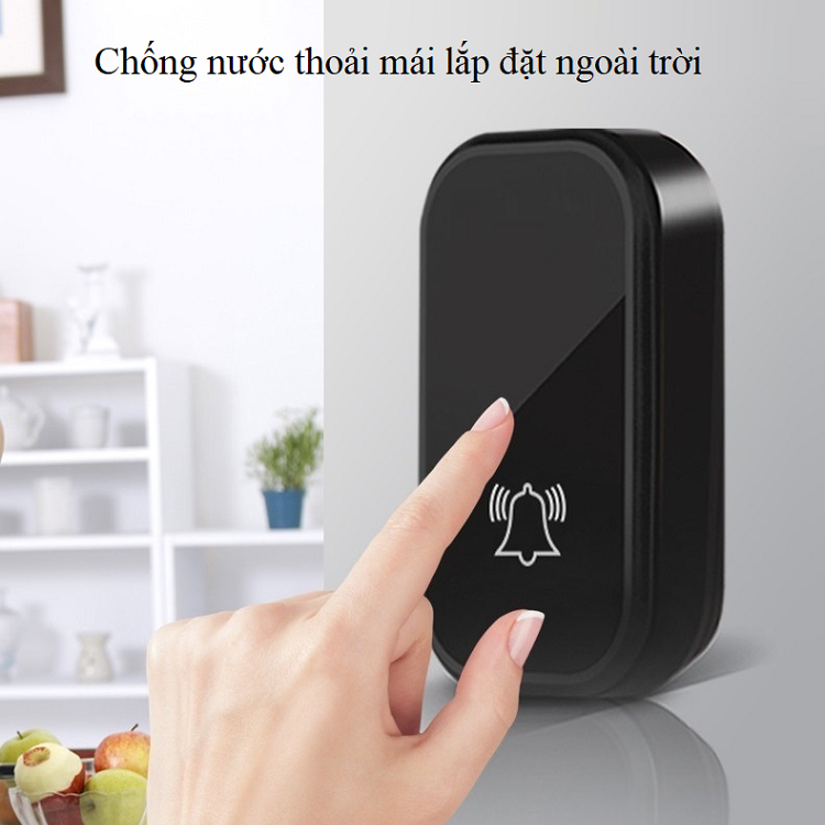 Chuông báo mở cửa gia đình, chung cư, mặt chuông tích hợp hiển thị đồng hồ, tiêu thụ điện năng thấp ( TẶNG 03 NÚT KẸP CAO SU ĐA NĂNG NGẪU NHIÊN )