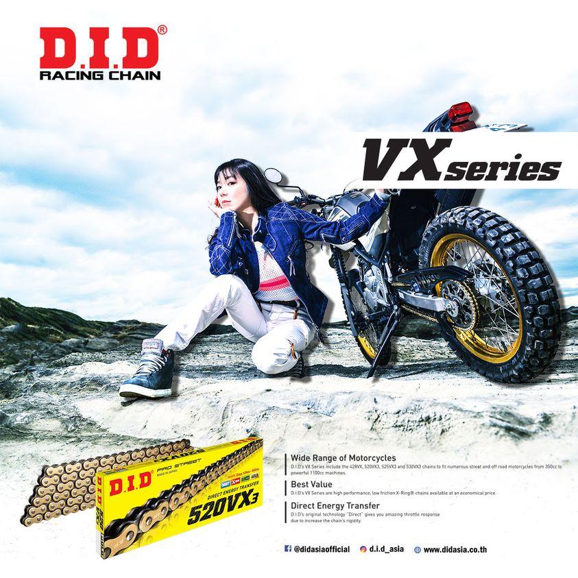 Dòng Sên 520VX3 hoặc 525VX3 D.I.D Loại Phốt X-Ring thích Hợp Các Dòng Xe 800cc Đến 1000cc made in japan