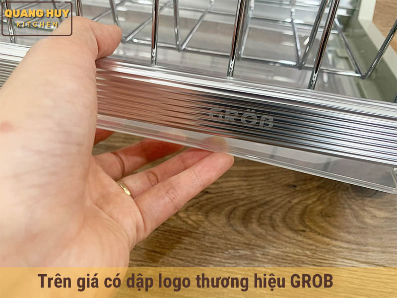 Giá úp bát 2 tầng cố định inox bóng cho tủ bếp trên