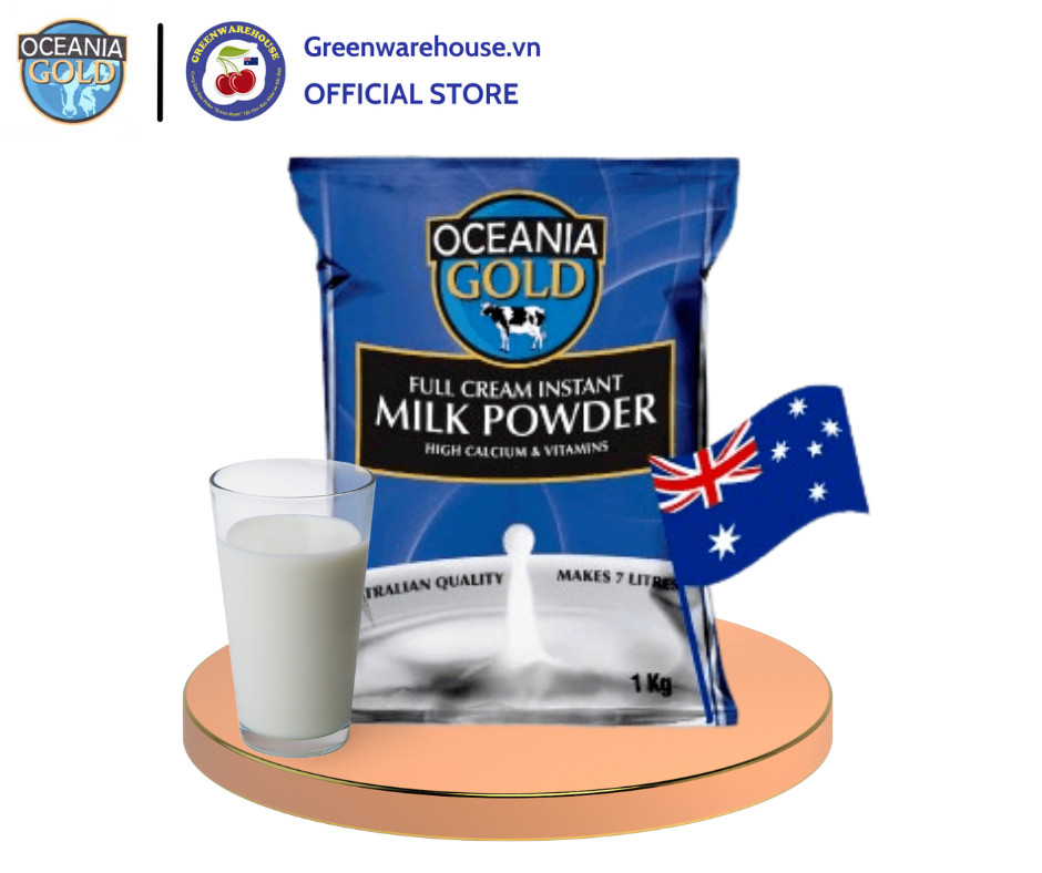 Sữa Bột Úc Oceania Gold Nguyên Kem và Tách Béo-Nhập Khẩu Từ Úc Bịch 1kg