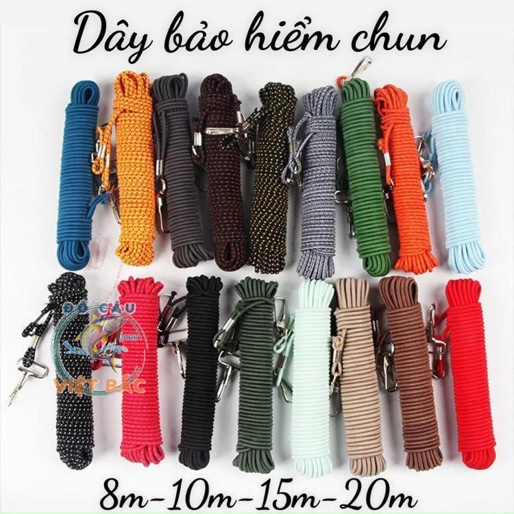 Dây bảo hiểm thừng chun co giãn kích thước 8m 10m 15m 20m bản cao cấp Đồ Câu Việt Bắc