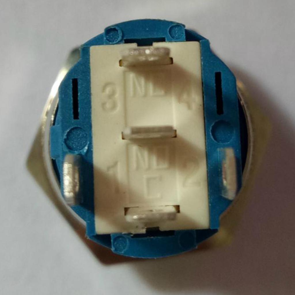 Chốt Đẩy Nút Công Tắc chống Nước Kim Loại Vỏ Bạc Phù Hợp Với 16 Mm Tự Khóa Led Chốt Điều Khiển + Dây 150 Mm