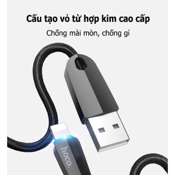 DÂY SẠC NHANH TỰ NGẮT KHI ĐẦY PIN DÀNH CHO IPHONE HOCO U35 ĐỘ DÀI 1,2M SẠC NHANH 2.4A - hàng Chính Hãng