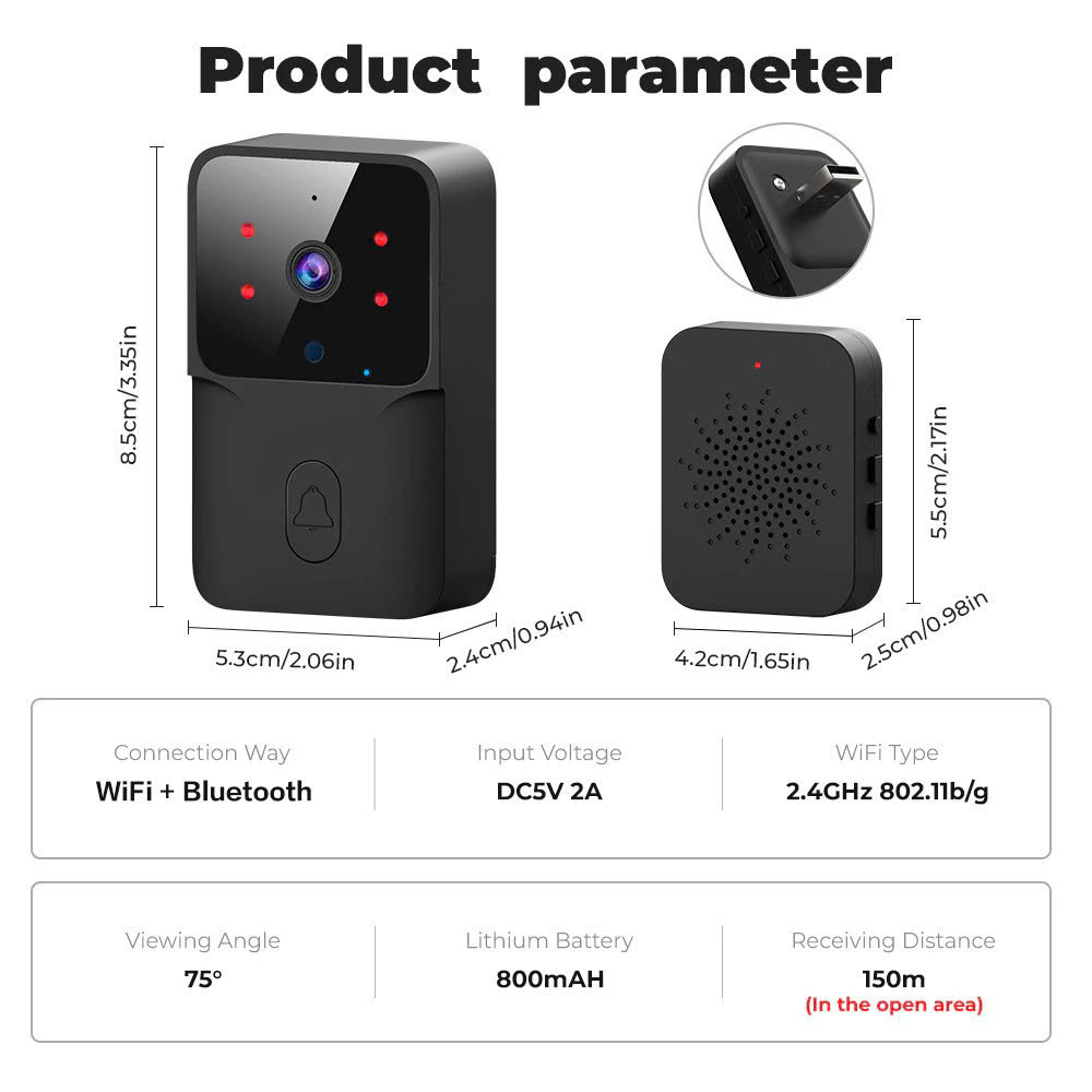 Chuông Cửa Camera WiFi Thông Minh Báo Video, Hình Ảnh Qua App - Bản Cao Cấp Mẫu Mới