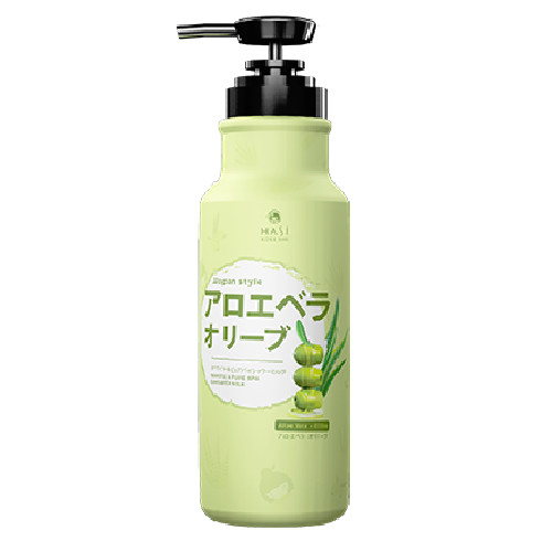 Sữa tắm Hasi Kokeshi dưỡng ẩm, trắng da chiết xuất Nha đam và Oliu - White &amp; pure spa shower milk with Aloe vera extract and Olive oil