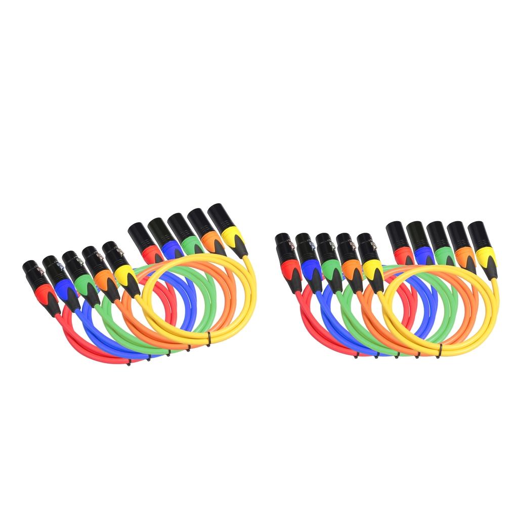 10pcs Male To Female XLR Microphone Mic Patch Cable 5 Colors