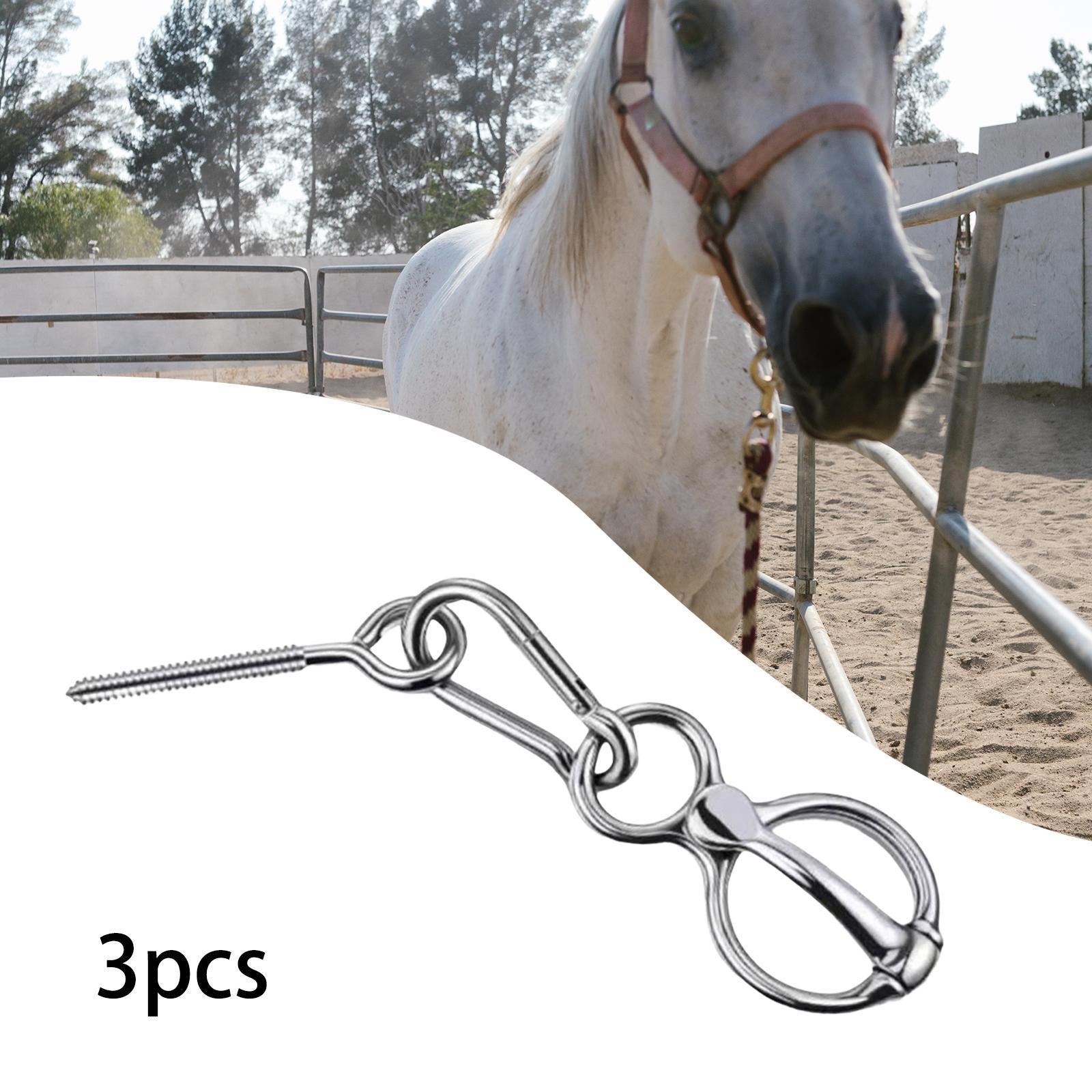 3Sets Horse Tie Rings Horse Tack Supplies Snap Buckle Safety Horse Accessory