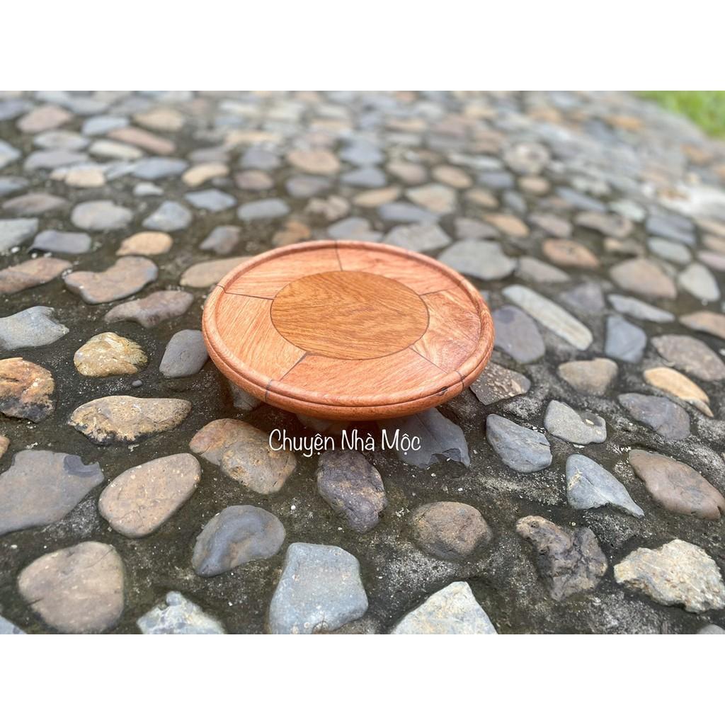 Khay bàn trà tròn gỗ hương