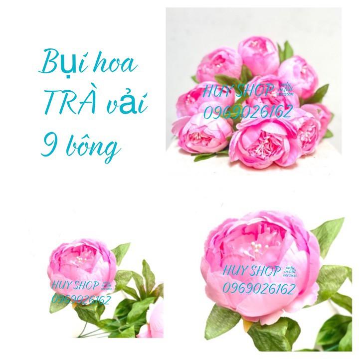 HOA GIẢ - BỤI HOA TRÀ 9 BÔNG