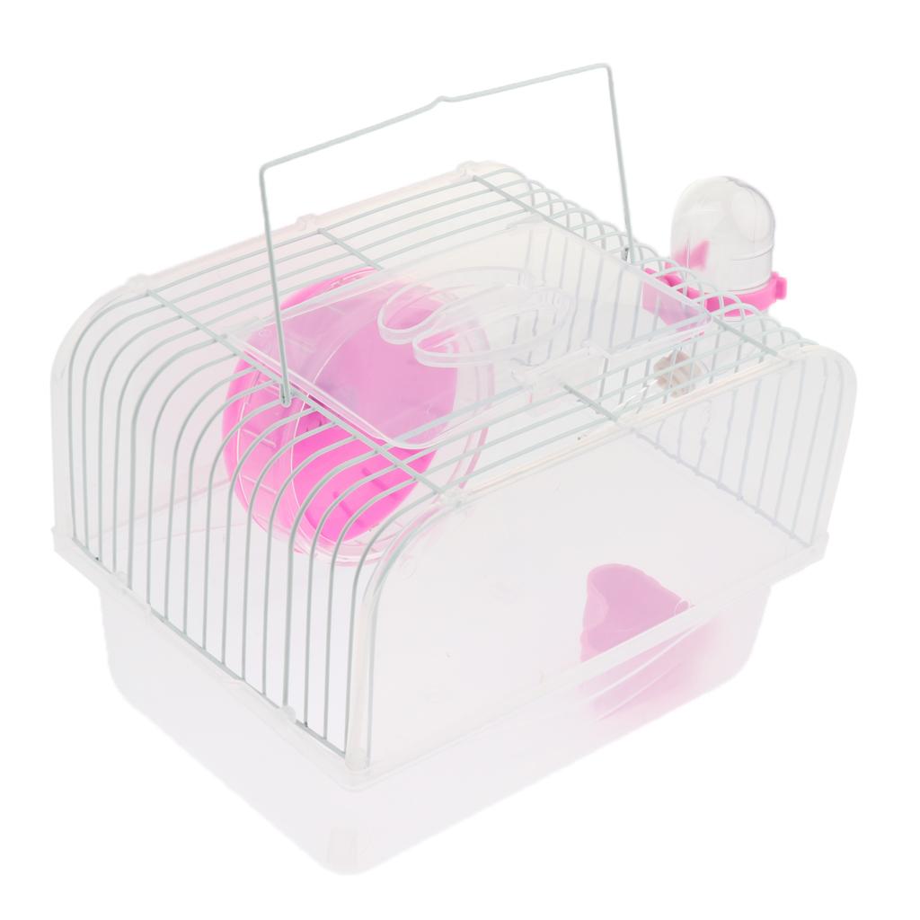Portable Pet Hamster Cage Guinea Pig Gerbils Mice House with Heel