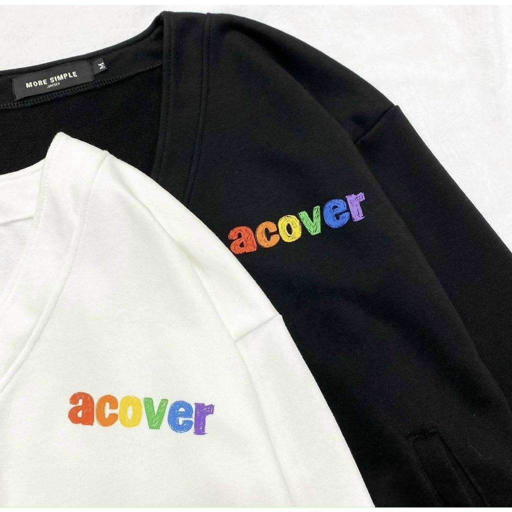Áo Cardigan Nam Nữ Dài Tay Form Rộng Thêu Chữ ACOVER Phù Hợp Mọi Lứa Tuổi